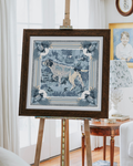 Light Blue Pointing Strong Framed Scarf Print