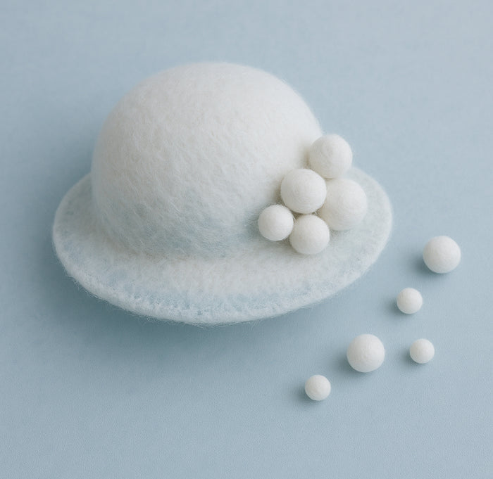 LUXURY Felted Snow Ball  Hat - Crystal Collection