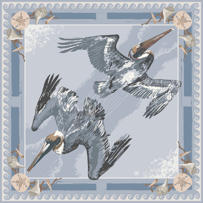 Mist Tide Diver Silk Scarf