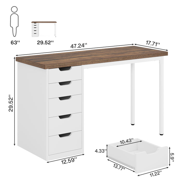 small computer desk with drawers