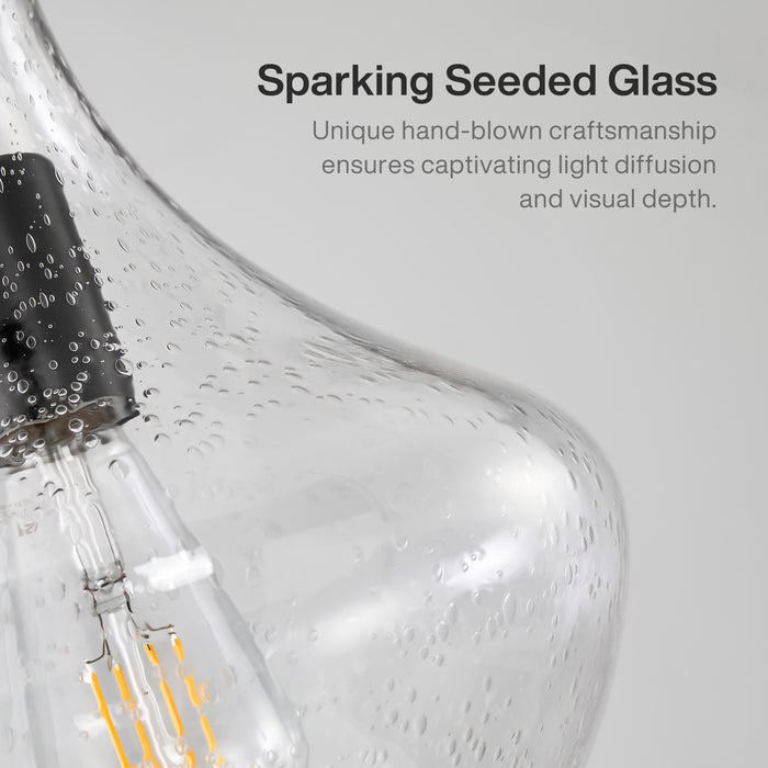 Modern Mini Pendant Light, Adjustable Height Bubble Glass Hanging Light Fixture