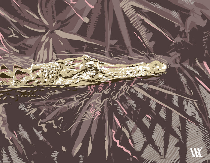 Neutral Ocmulgee Alligator | Austin Williams Art | austinwilliamsart.com