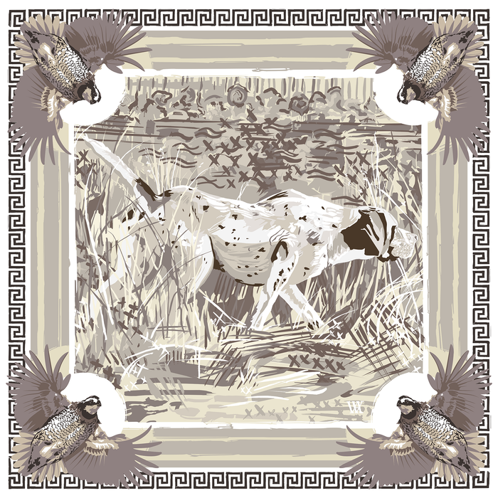 Neutral On the Hunt Framed Scarf Print