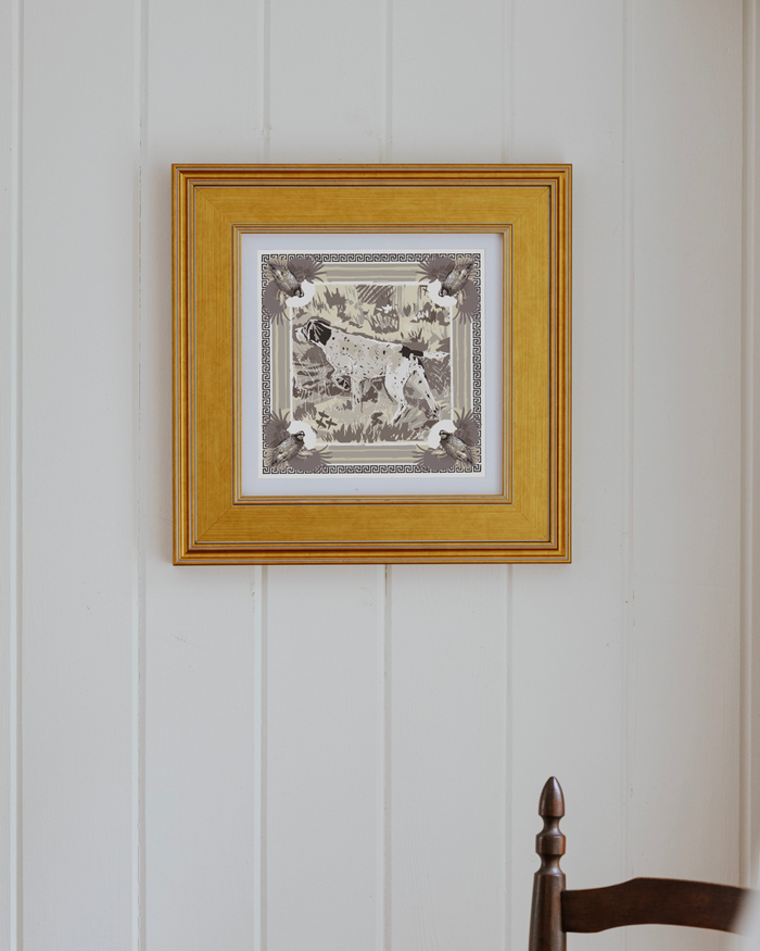 Neutral Pointing Strong Framed Scarf Print