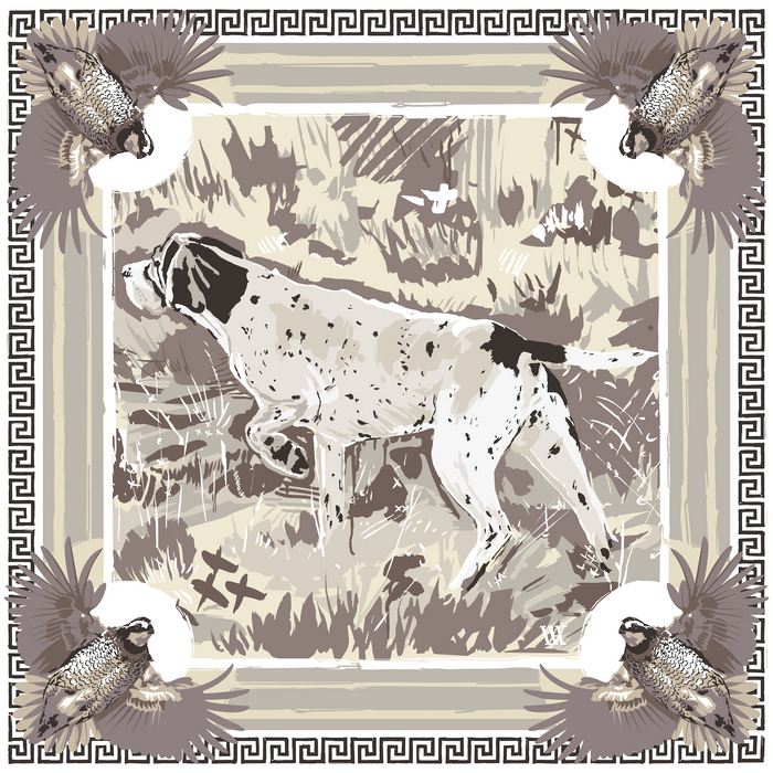 Neutral Pointing Strong Framed Scarf Print