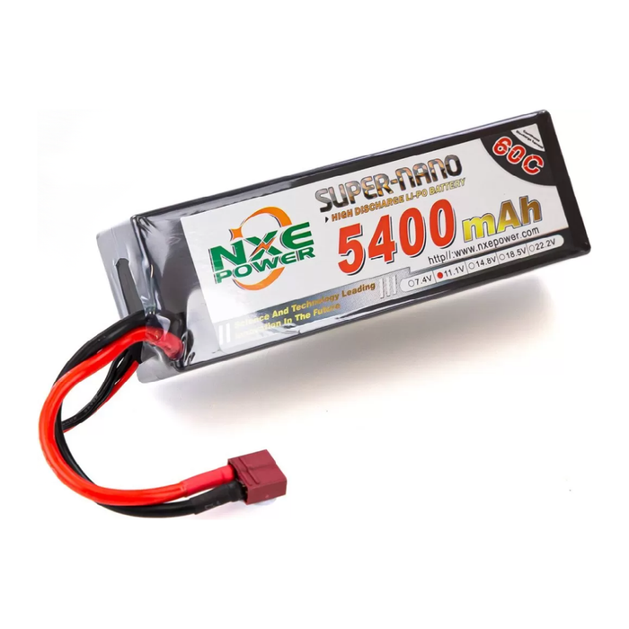 NXE 11.1v 5400mah 60c H/case Lipo w/Dean battery