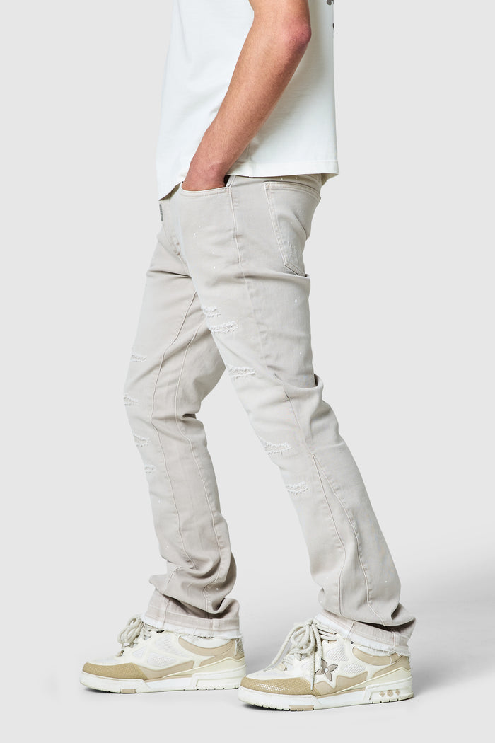 Oasis Flare Jean - Cream Grey