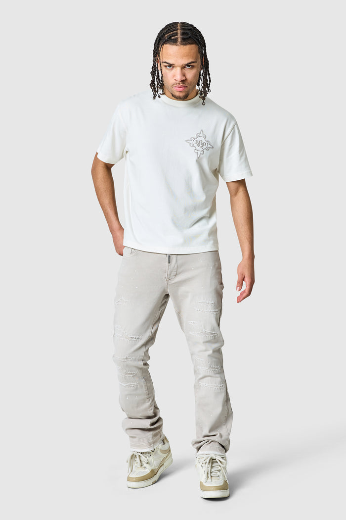Oasis Flare Jean - Cream Grey