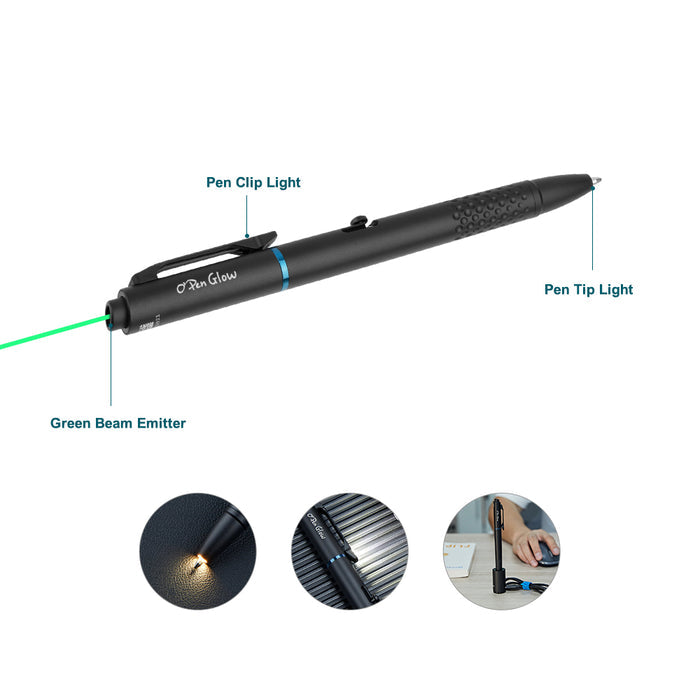 Olight Open Glow Max 120 Lumens Rechargeable EDC Penlight with Green Laser