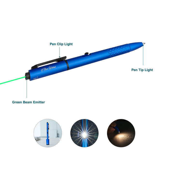 Olight Open Glow Max 120 Lumens Rechargeable EDC Penlight with Green Laser