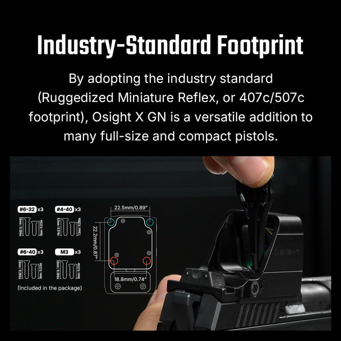Olight Osight 3 MOA Rechargeable Dot Open Reflex Sight with Wireless Charging Cover