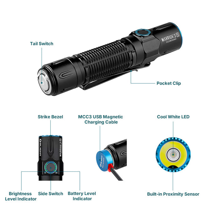 Olight Warrior 3S - 2300 Lumens Tactical Torch