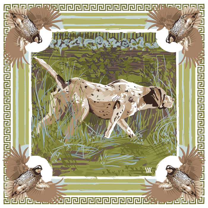 Olive On the Hunt Framed Scarf Print