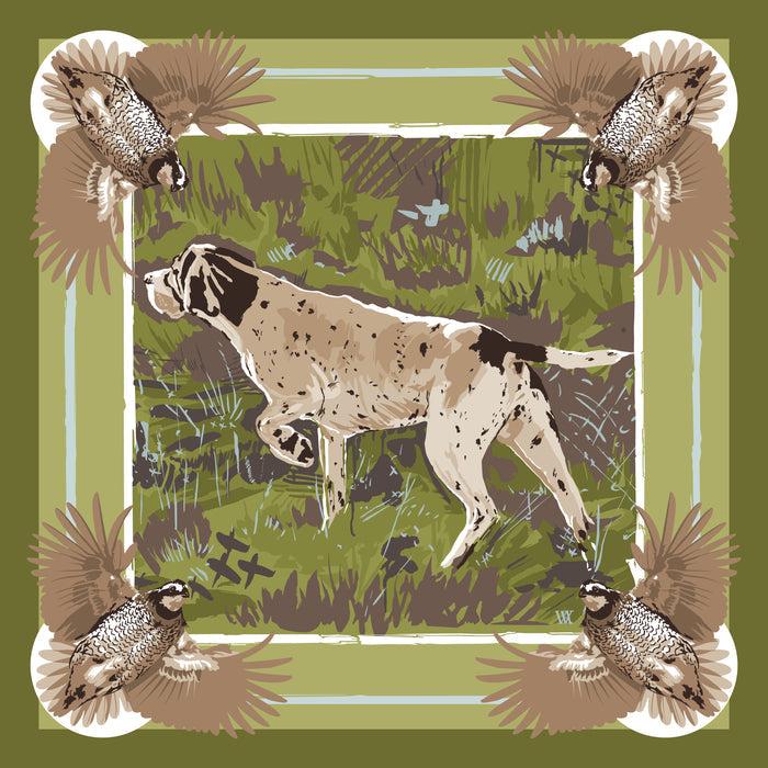 Olive Pointing Strong Pocket Square