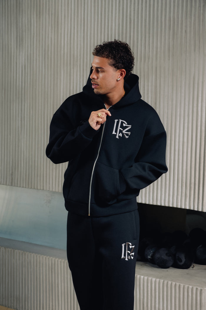 Origin Boxy Scuba Full Zip Hood - Black