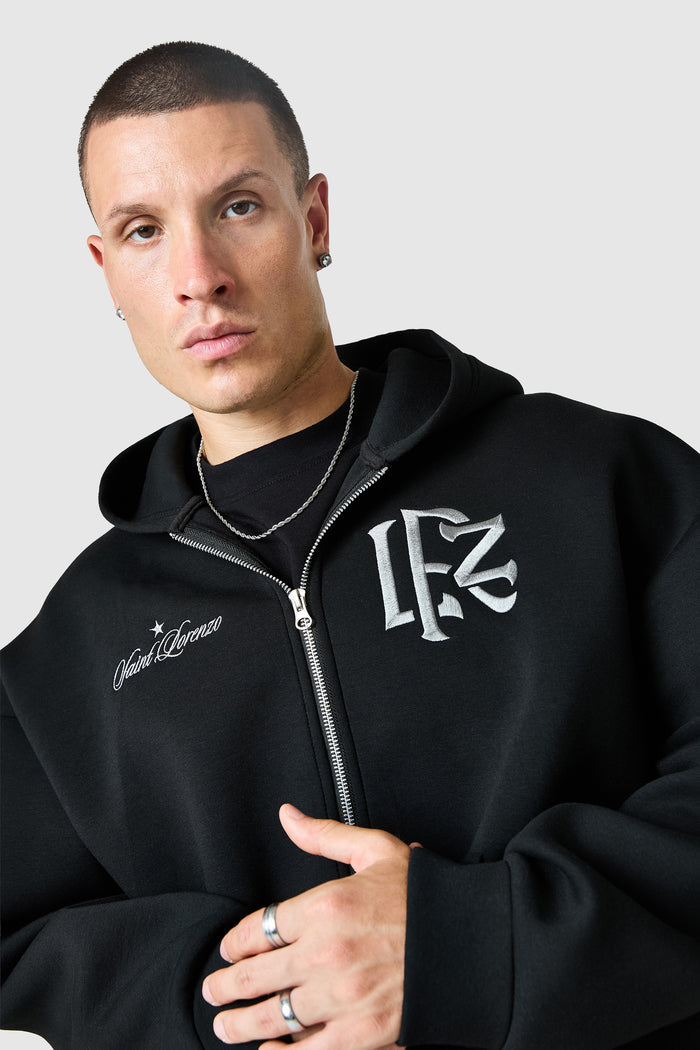 Origin Boxy Scuba Full Zip Hood - Black