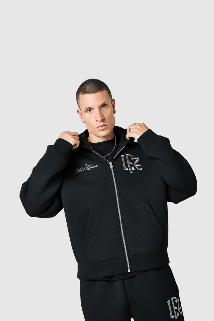 Origin Boxy Scuba Full Zip Hood - Black