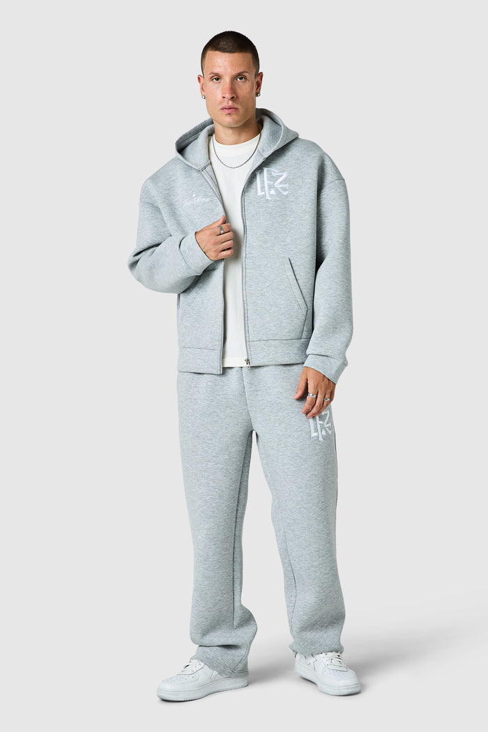 Origin Boxy Scuba Full Zip Hood - Grey Marl
