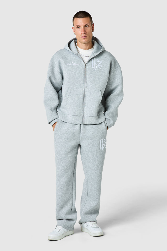 Origin Boxy Scuba Full Zip Hood - Grey Marl