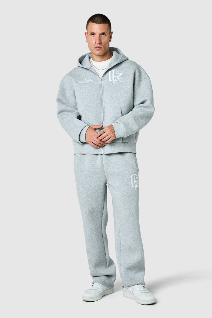 Origin Boxy Scuba Full Zip Hood - Grey Marl
