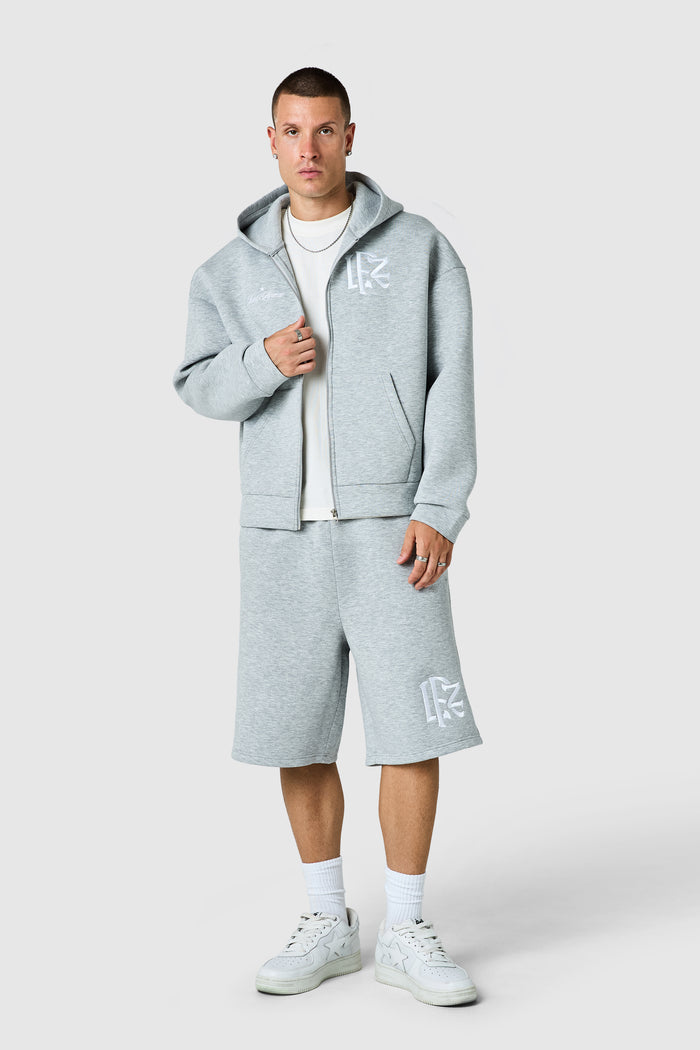 Origin Boxy Scuba Hood Twinset - Grey Marl