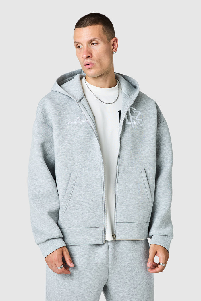Origin Boxy Scuba Hood Twinset - Grey Marl