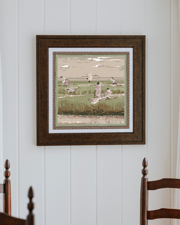 Pale Pink Marsh Flyer Framed Scarf Print