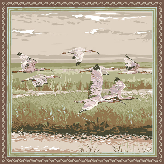 Pale Pink Marsh Flyer Framed Scarf Print