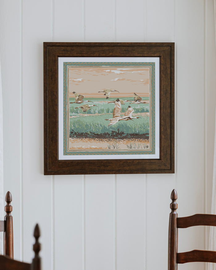 Peach Marsh Flyer Framed Scarf Print