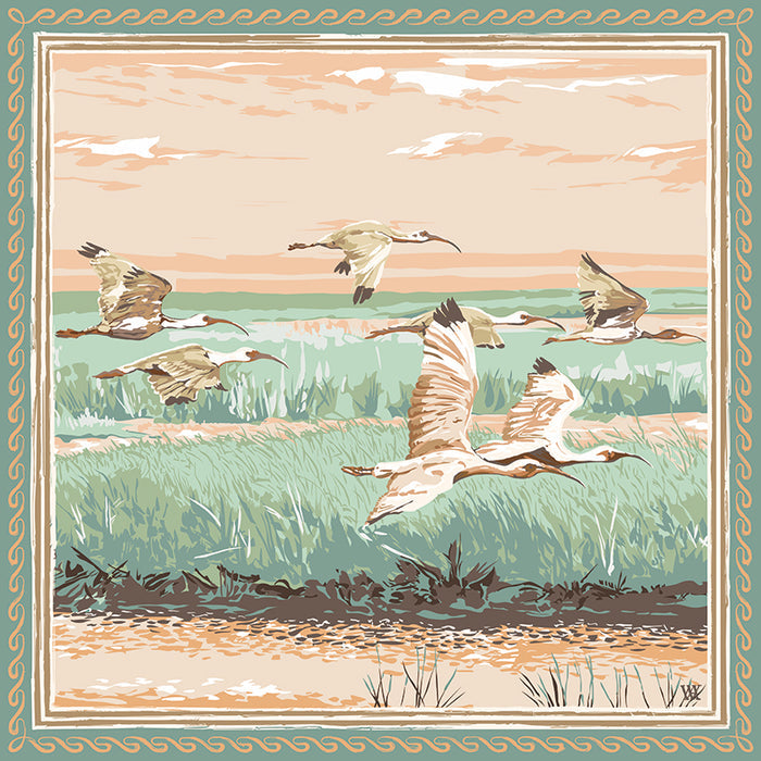 Peach Marsh Flyer Silk Scarf