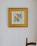 Peach Tide Diver Framed Scarf Print