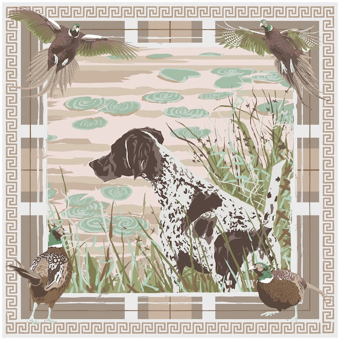 Pink Pheasant Watch Silk Scarf