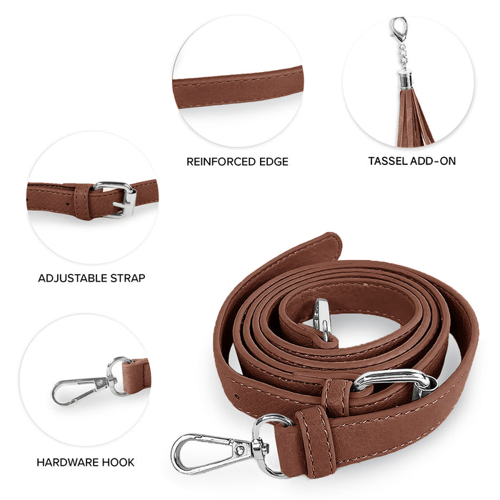 Replacement Shoulder Strap w/ Tassel - Silver Hardware