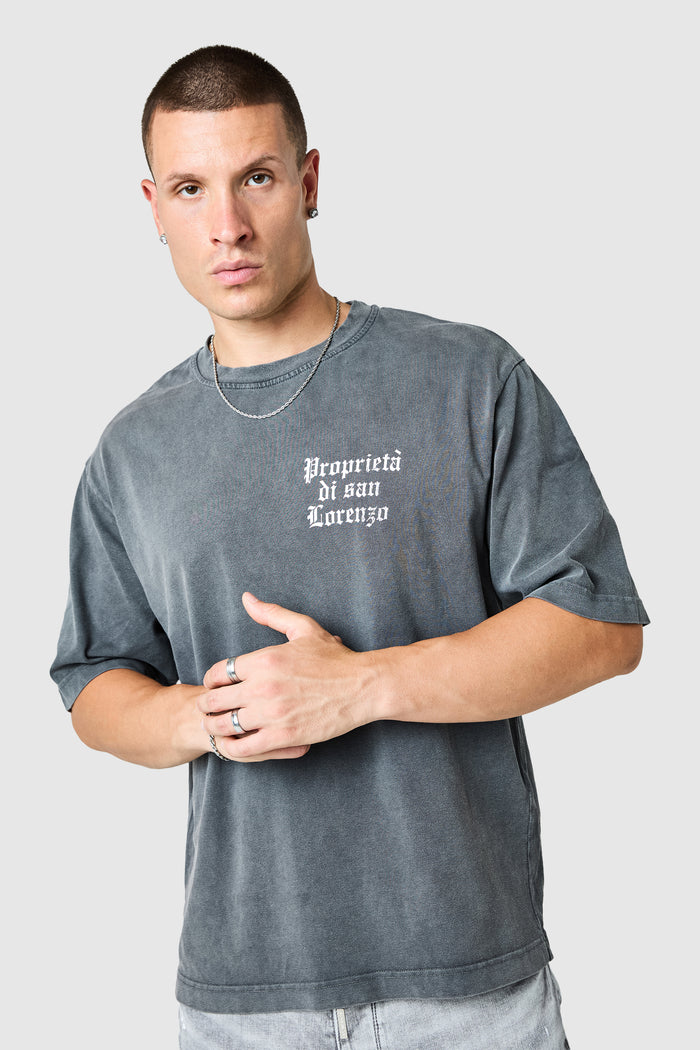 San Lorenzo T Shirt - Black Acid Wash