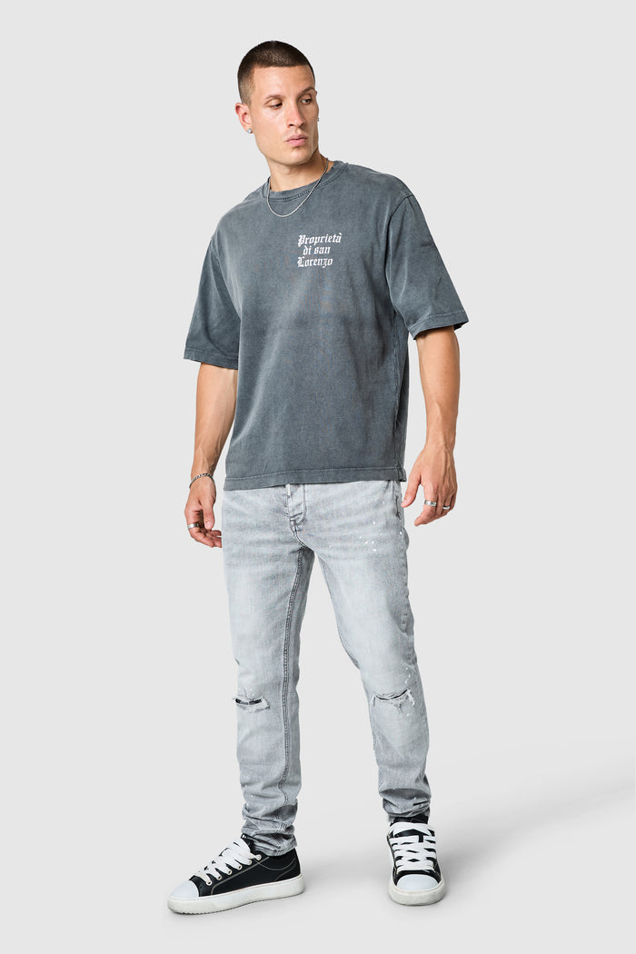 San Lorenzo T Shirt - Black Acid Wash