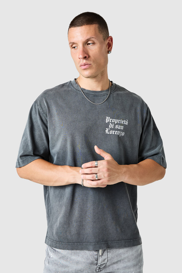 San Lorenzo T Shirt - Black Acid Wash
