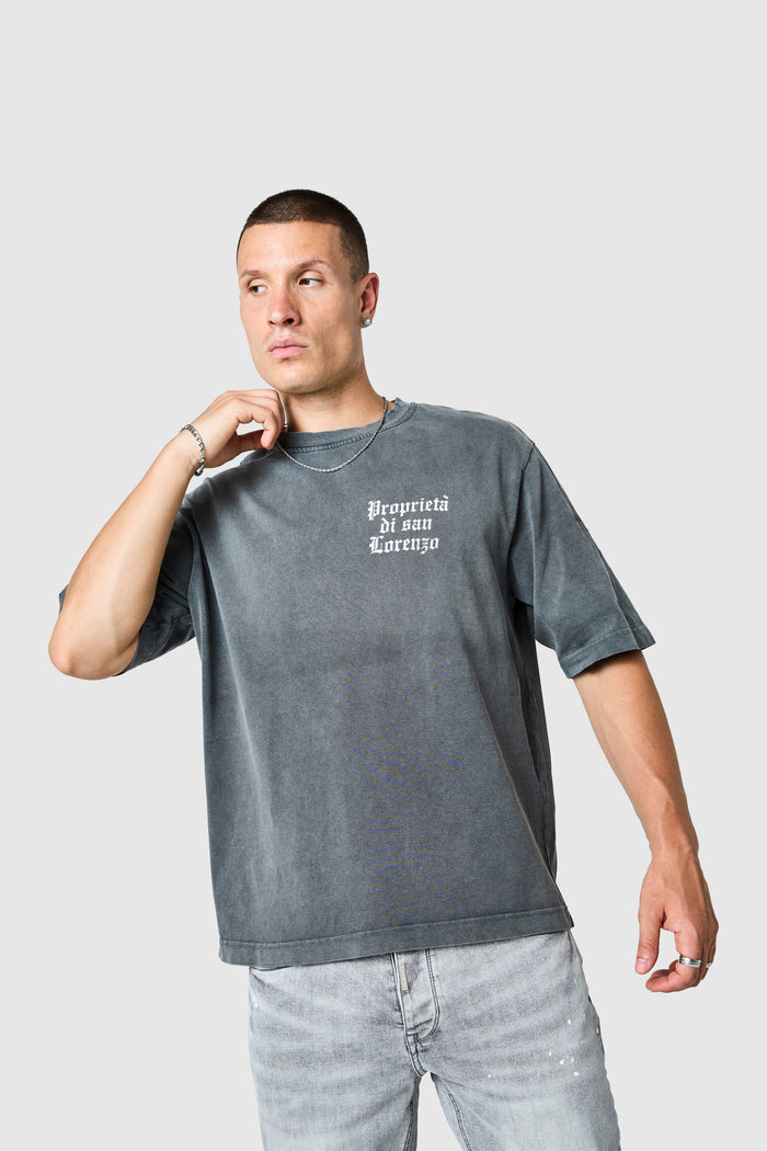 San Lorenzo T Shirt - Black Acid Wash