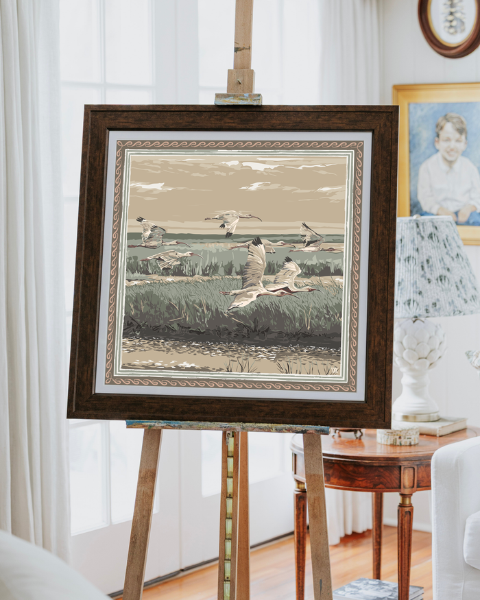 Sand Marsh Flyer Framed Scarf Print
