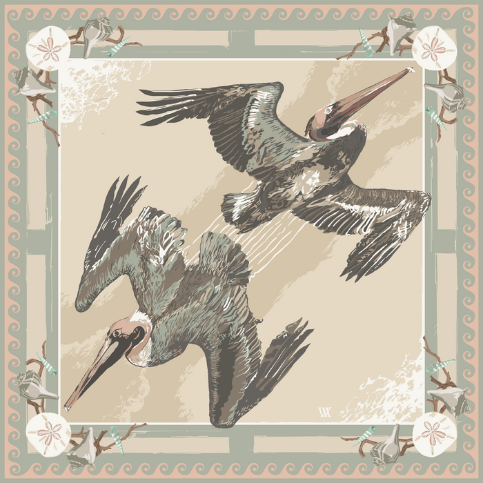 Sand Tide Diver Silk Scarf