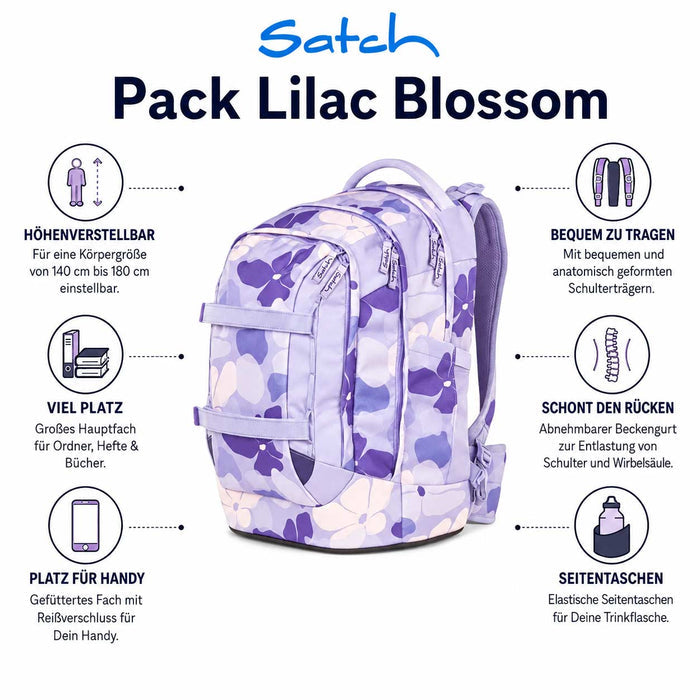 Satch Pack Schulrucksack Lilac Blossom