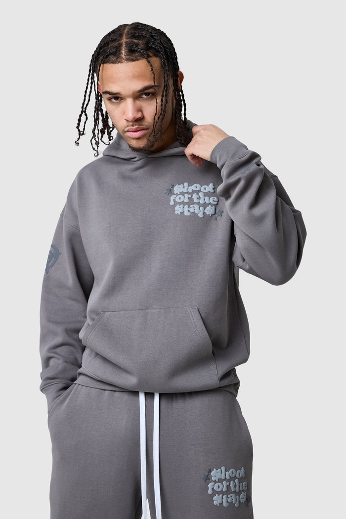 Shoot For The Stars Hood - Steel