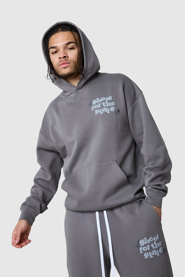 Shoot For The Stars Hood - Steel