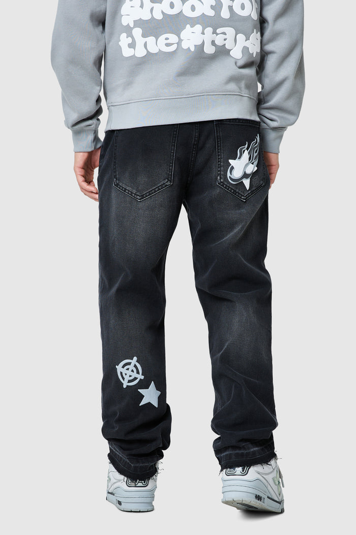 Shoot For The Stars Relaxed Jean - Black
