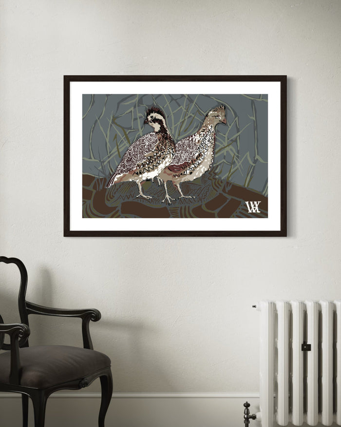 Slate Bobwhite Pair | Austin Williams Art | austinwilliamsart.com