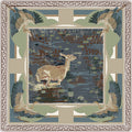 Slate Lily Pad Doe Silk Scarf