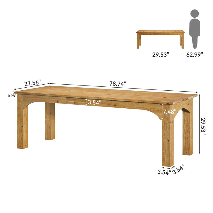 Solid Wood 2-Person Desk, 79" Long Computer Desk Double Writing Table