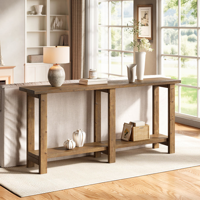 Solid Wood Console Table,  70.9" Sofa Table Behind Couch for Entryway