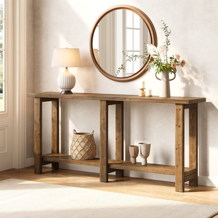Solid Wood Console Table,  70.9" Sofa Table Behind Couch for Entryway