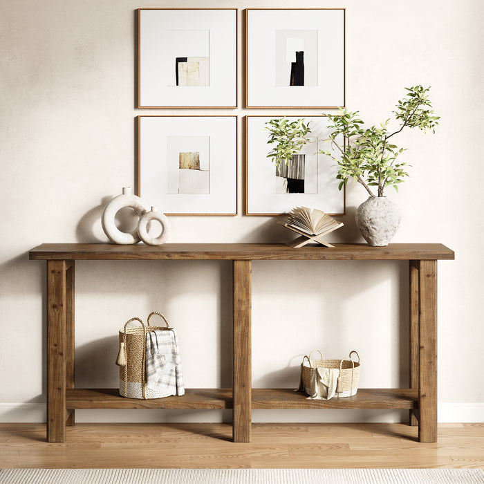 Solid Wood Console Table,  70.9" Sofa Table Behind Couch for Entryway