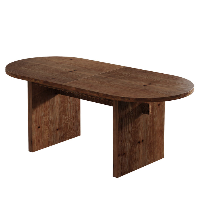 Solid Wood Dining Table, 63" Oval  Kitchen Dinner Table for 4-6